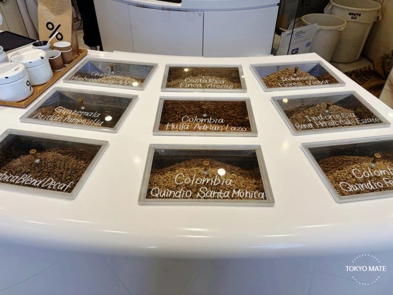 %Arabica Tokyo coffee bean selection