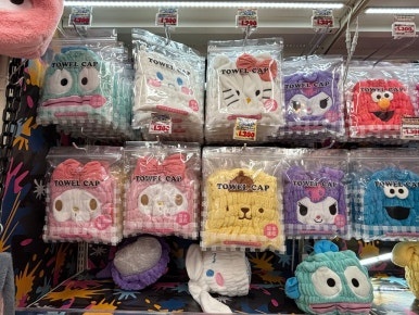 Sanrio character goods variety at Don Quijote