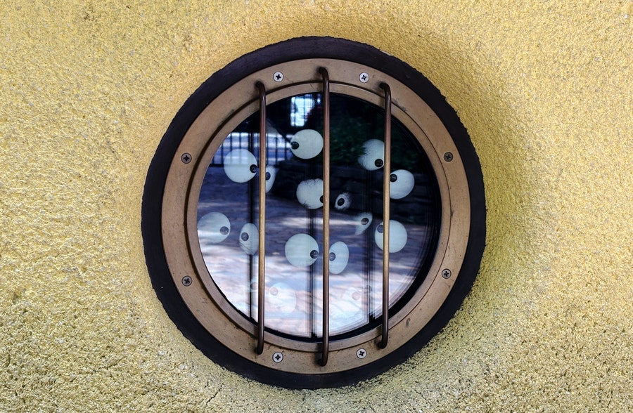 Soot Sprites at Ghibli Museum Entrance