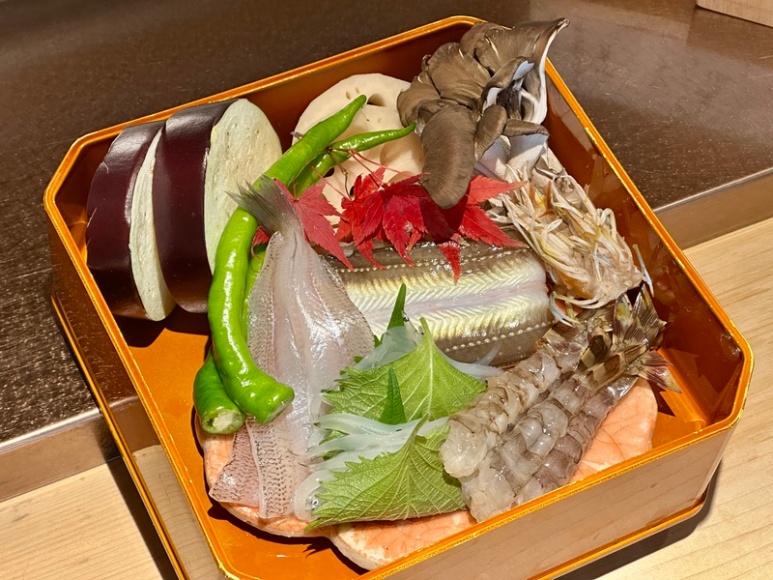 Yamanoue tempura omakase fresh ingredients