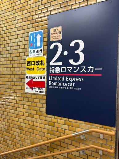 Shinjuku Station Romance Car platform