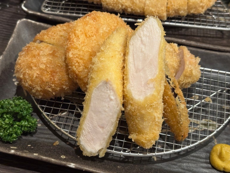 Imakatsu set with sasami katsu, menchi katsu, hire katsu, and crab cream croquette