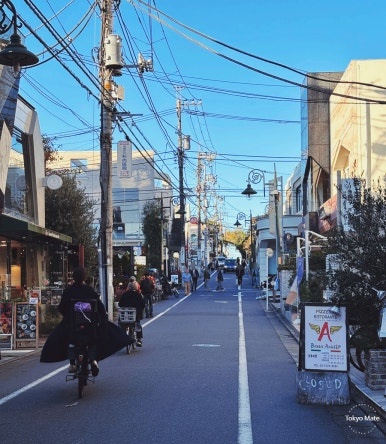Jiyugaoka Tokyo neighborhood narrow alley with local cafes and shops