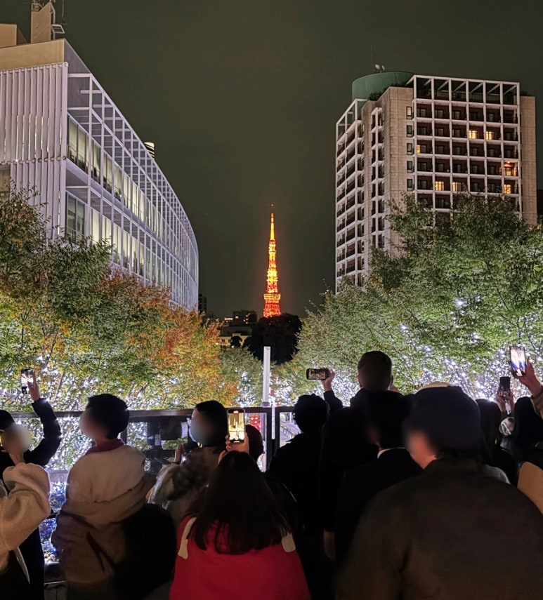 Roppongi Illumination Must-Visit Photo Spot Keyakizaka Pedestrian Bridge with People