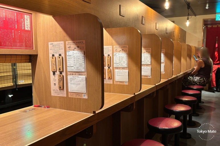 Ichiran Ramen taste concentration counter booth structure Shibuya interior