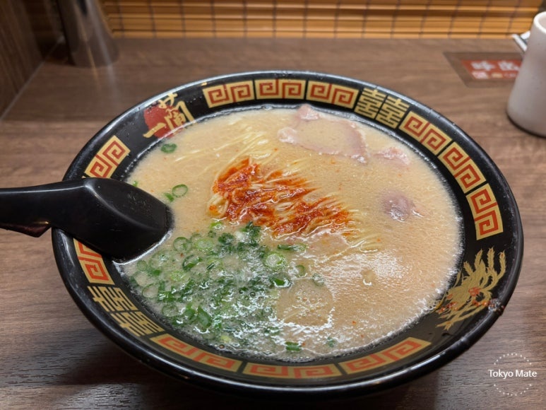 Ichiran natural tonkotsu ramen basic menu 1080 yen Shibuya