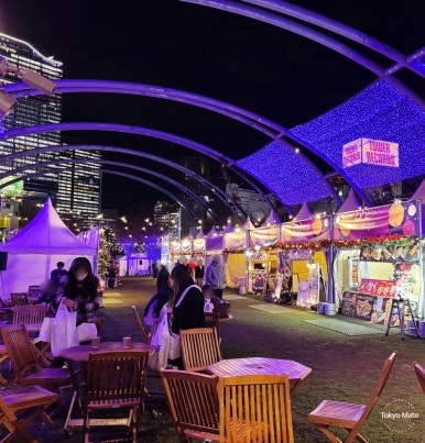 Christmas market full view at Miyashita Park 4F