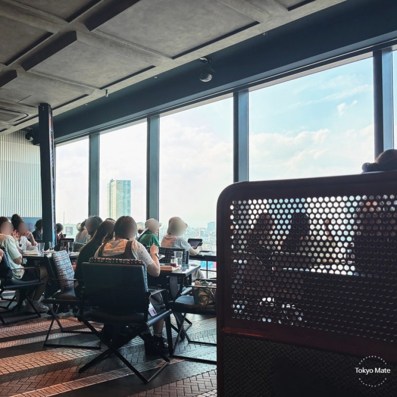 TsuruTonTan window seats with Shibuya city view from Scramble Square 13F