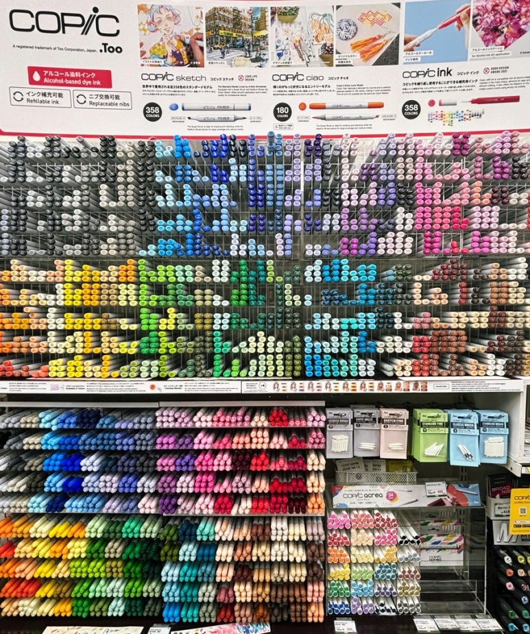 Shinjuku SEKAIDO Copic marker display