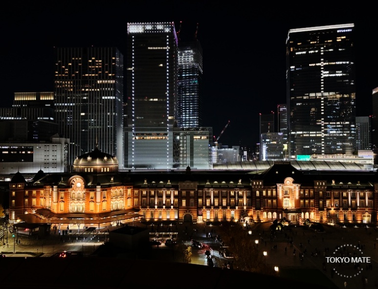 Tokyo Station Marunouchi Red Brick Building Night View