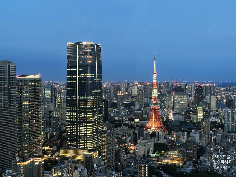 Tokyo Tower night view from Roppongi Hills Tokyo City View