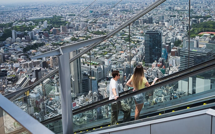 Shibuya Sky escalator photo zone