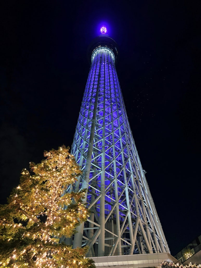 Tokyo Skytree observation deck illuminated