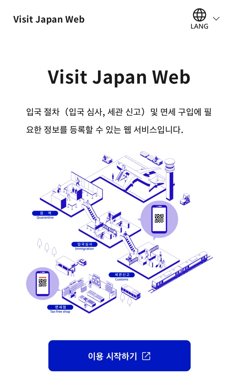Japan entry preparation | Visit Japan Web start screen
