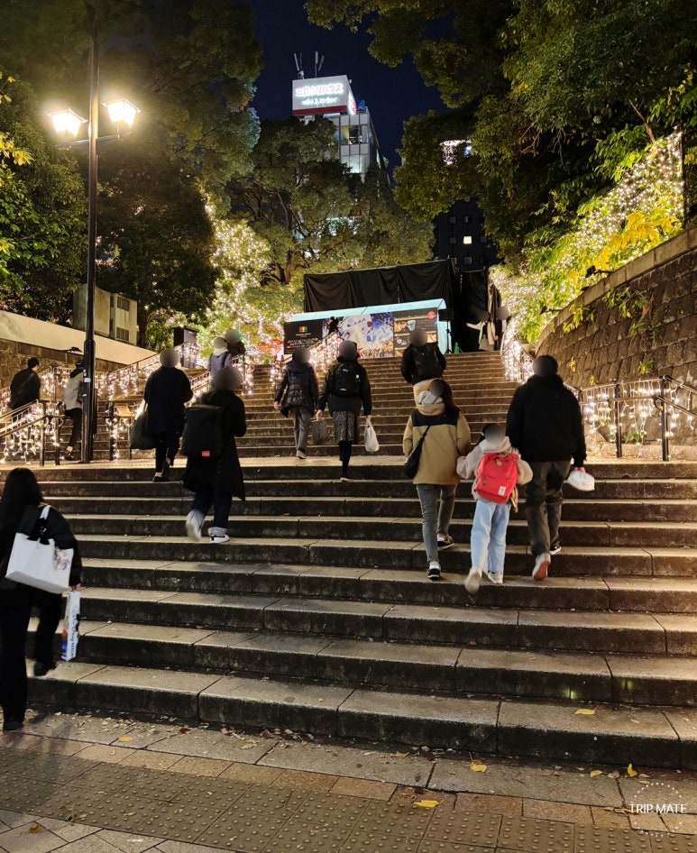 Stairs from Keisei Ueno Station to Ueno Park